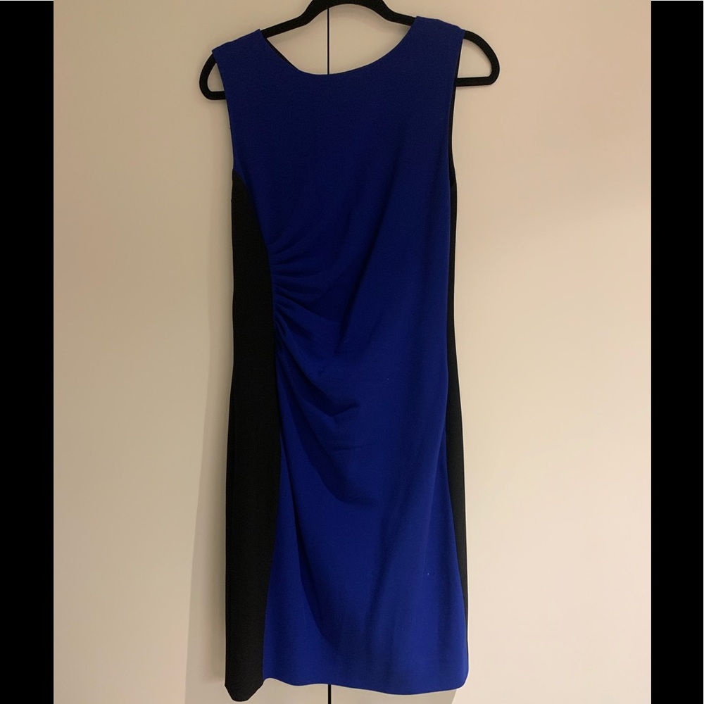 Diane Von Furstenberg Blue and Black Ruched Dress
